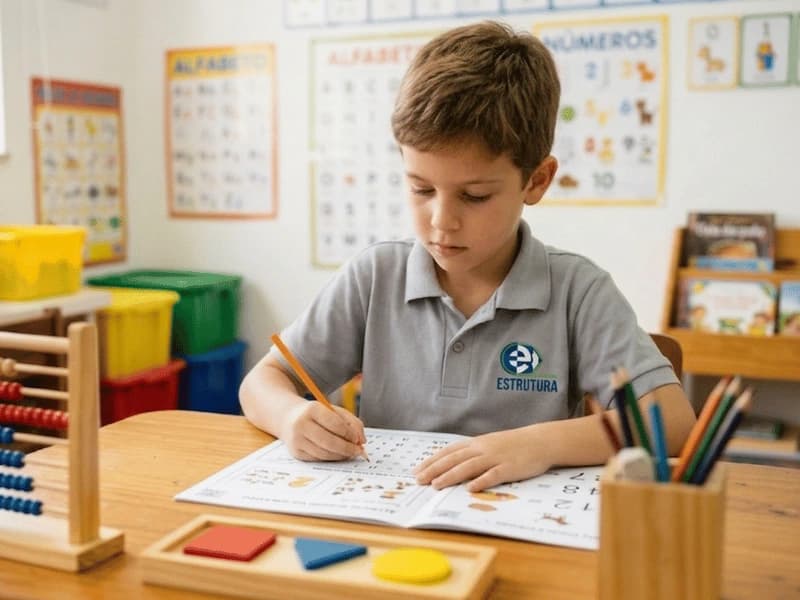 Aluno do Ensino Fundamental I do Colégio Estrutura