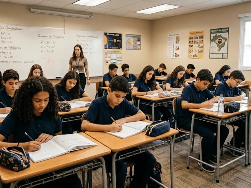 Alunos do Ensino Fundamental II do Colégio Estrutura